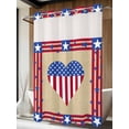 thumbnail image 4 of 4th of July American Flag Love Heart No Hook Shower Curtain Waterproof,Bathroom Curtains with Snap in Liners and See Through Top Window,Stripes Independence Day Bathtub Curtains Shower 72"Wx84"L, 4 of 8