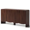 thumbnail image 6 of YDN 58" Fluted Buffet Cabinet with Storage Accent Sideboard,Modern Sideboards & Buffets with Rounded Edges, Wood Sideboard Buffet Cabinet W/Adjustable Shelves for Kitchen Living Room Entryway,Walnut, 6 of 6