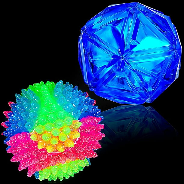 2 Pieces Light up Pet Ball and Flash LED Ball Toy Glow in The Dark Pet