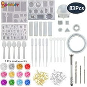 Spencer 83Pcs DIY Jewelry Resin Casting Molds and Tools Full Kit, Silicone Molds for DIY Jewelry Pendant Craft Making Set