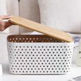 thumbnail image 5 of Imitation Rattan Storage Box Plastic Basket Handwoven Display Boxes, 5 of 5
