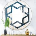 thumbnail image 3 of Designart 'Splash Blue Indigo' Modern Round Wall Mirror - Hexagon Star 24x24, 3 of 4