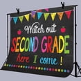 thumbnail image 2 of 7x5ft Welcome Back to School Backdrop Watch Out Second Grade Here I Come First Day of School Background Welcome Back Classroom Party Decorations Banner Photo Booth Props, 2 of 2
