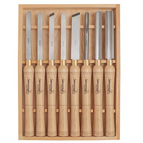 PSI Woodworking LCHSS8 Wood Lathe Chisel Set 8 Piece for sale online 