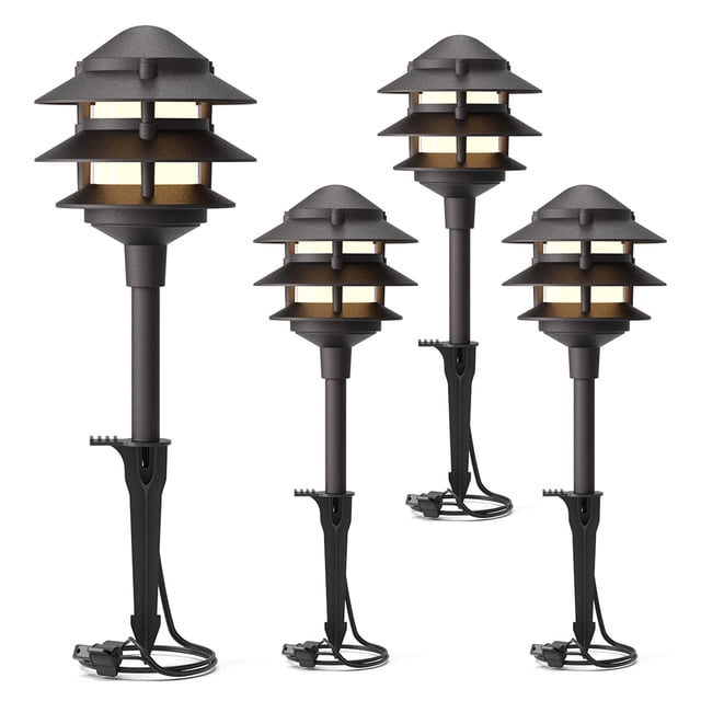 Iluminación de paisaje GOODSMANN Pathway Lights, paquete de 4 unidades, 2,2 W, 12 V