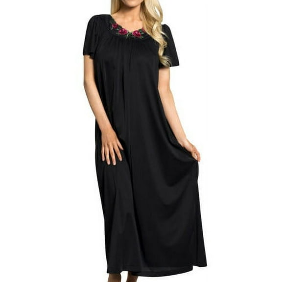 Long Gown with Flower Petal Embroidery and Flutter Sleeves - 32280