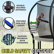 Sportspower TruJump PRO Trampoline 14FT with Curved Pole Enclosure & Jump Mat , ASTM
