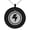 Black, variant on Stainless Steel Electric Element Rune Engraved Small Medallion Circle Charm Pendant Necklace