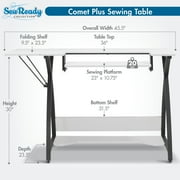 Sew Ready Comet Sewing Table Folding Top Adjustable Platfomr Black/White