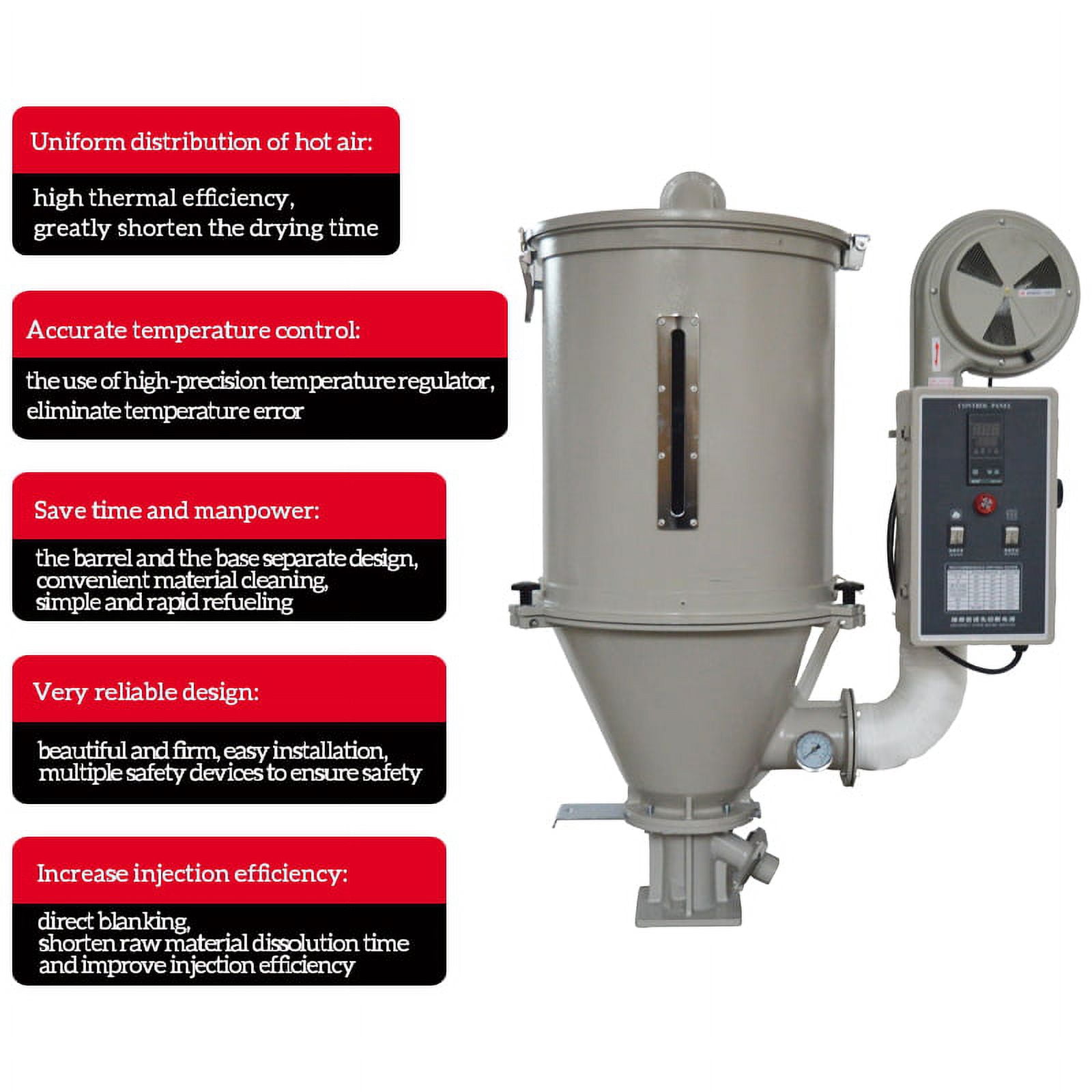 Techtongda 25kg Hopper Type Plastic Dryer Hot Air Plastic Pellet Dryer 220V