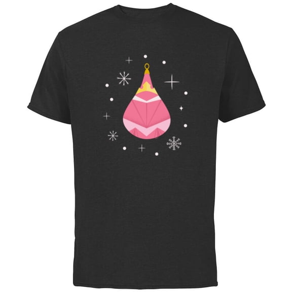 Disney Princess Aurora Holiday Christmas Ornament - Short Sleeve Cotton T-Shirt for Adults - Customized-Black