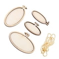 thumbnail image 4 of Miangastore 5 Pcs Cross Stitch Fixing Frame Embroidery Mini Wood Hoops DIY Wooden Stitch for Crafting Sewing Stitching (Vertical Elliptical Cross Elliptical Shape Style), 4 of 7