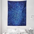 thumbnail image 1 of Abstract Tapestry, Spiral Fractal Mosaic Backdrop with Dots Circle Rounds Disco Style Print, Wall Hanging for Bedroom Living Room Dorm Decor, 60W X 80L Inches, Navy and Violet Blue, by Ambesonne, 1 of 2