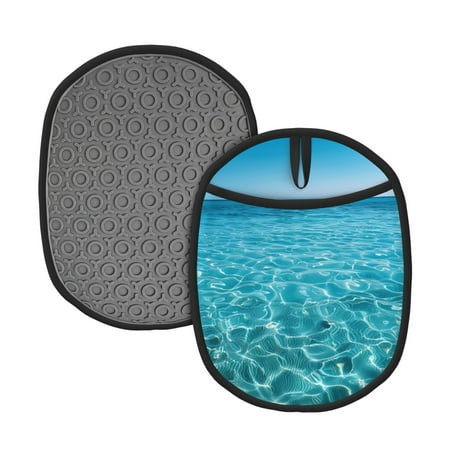 

Sikiie Crystal Clear Ocean Waves Silicone Pot Holders Oven Mitts Heat Resistant Hot Pads Non Slip Pot Holder for Kitchen Baking and Cooking 9.4 x 7.5 Inches
