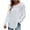 White, variant on Oalirro Black Womens Long Sleeve Tops Fitted Round Neck Solid Womens Tops Dressy Casual