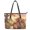 Autumn Highland Cow Print, variant on POLERO Autumn Cat In Tub Print Handbag, Leather Tote Bag for Shopping, Large Capacity Practicality Saddle Handbag