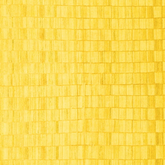 Ahgly Company Indoor Square Solid Yellow Modern Area Rugs, 4' Square