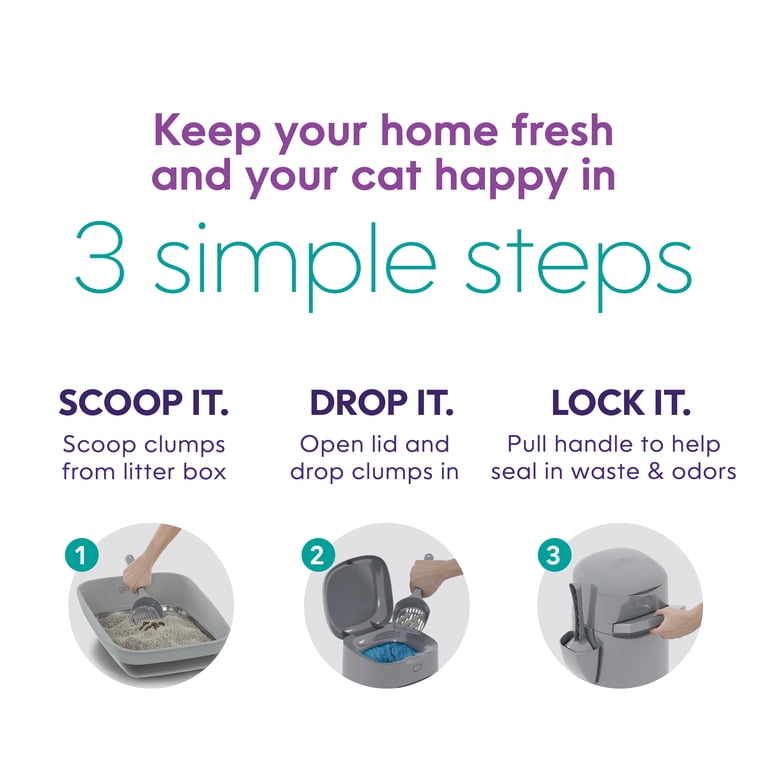 Litter Genie Easy Roll Cat Litter Disposal Pail, Odor Control photo 6