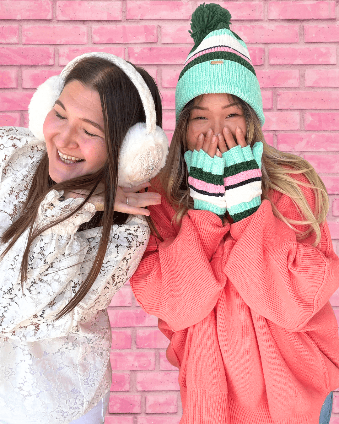 Packed Party Cozy Stripes Chenille Hat and Gloves Set, Ivory