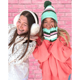 thumbnail image 4 of Packed Party Cozy Stripes Chenille Hat and Gloves Set, Ivory, 4 of 4