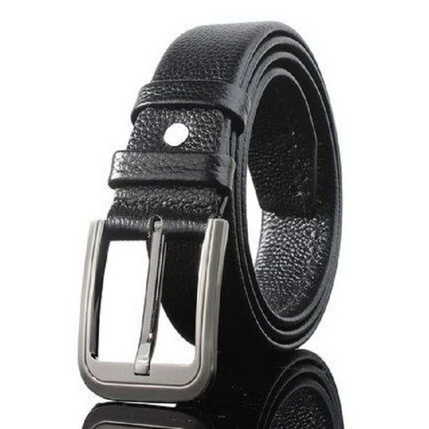 Cinturones para hombre grandes y altos de 47.2 pulgadas, cinturón de piel para hombre, cinturón de trabajo casual, color negro
