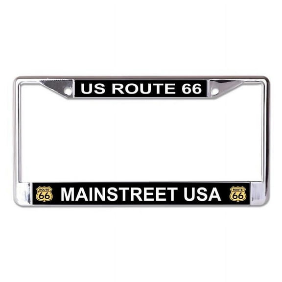 Route 66 Mainstreet USA Chrome License Plate Frame