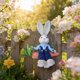 thumbnail image 5 of CaiYueKe Wooden Rabbit Ornament Handmade Forest Style Hanging Decor Home Wall Art Rustic Farmhouse Easter Spring Decoration Gift for Garden Patio Shelf Tabletop Display, 5 of 8