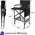 thumbnail image 2 of zenicham Portable Tall Directors Chair with Foldable Tabletop, Back Support, and Storage Bags for Makeup Artists, 2 of 7