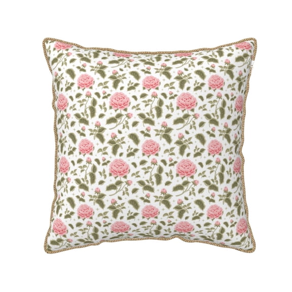 Xecao Rose Flowers Print Soft Velvet Decorative Throw Pillow Covers, Square Cushion Cases for Bed, Sofa, Living Room, Car, and Indoor Outdoor Use-16"x16"
