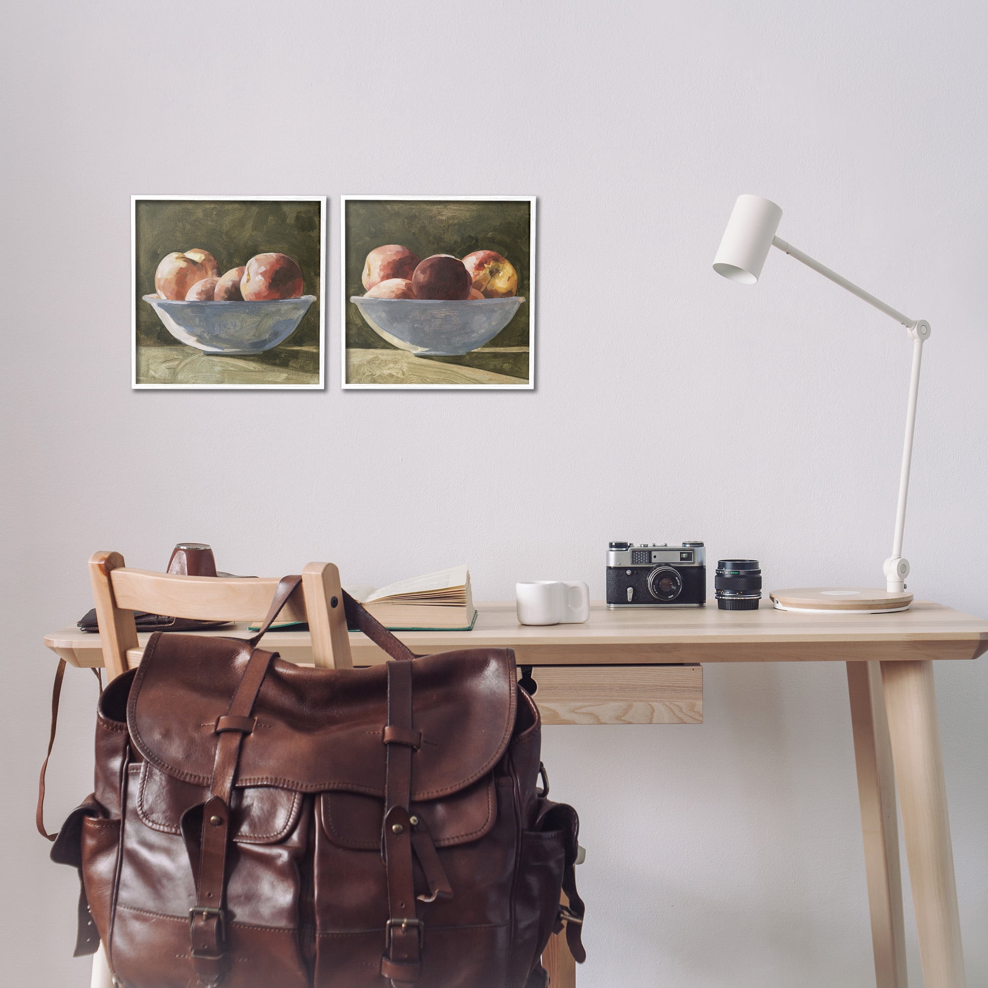 Stupell Industries Bowls of Apples Food & Beverage Painting White Framed Art Print Wall Art, 12 x 12, Set of 2