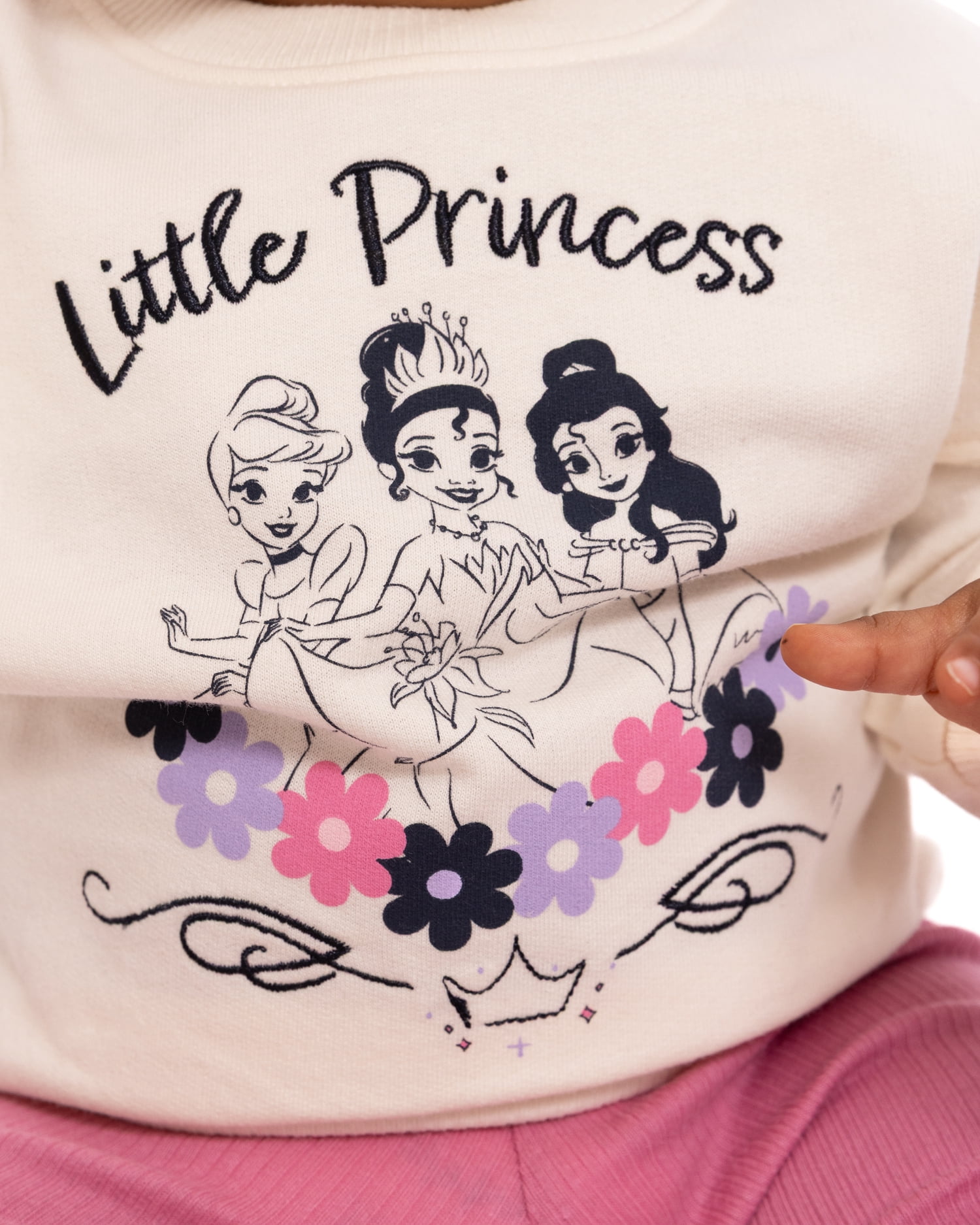 Disney Princess Baby Girls Crewneck Sweatshirt, Leggings and Headband Set, 3-Piece, Sizes 0/3M-24M