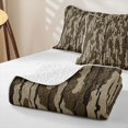 thumbnail image 4 of Manfei Abstract Camouflage Quilt Full, Mid Century Camo Full Bedspread Sets, Coyote Brown, 3 Pieces, 1 Coverlet and 2 Pillowcases, 4 of 7