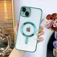 thumbnail image 5 of for Phone15 Plus Case Magnetic Clear Silicone Soft TPU Flexible Luxury Plating Ultra Thin Shockproof Bumper Case with MAGSAFE Charging for iPhone 15 Plus Clear Black, 5 of 15