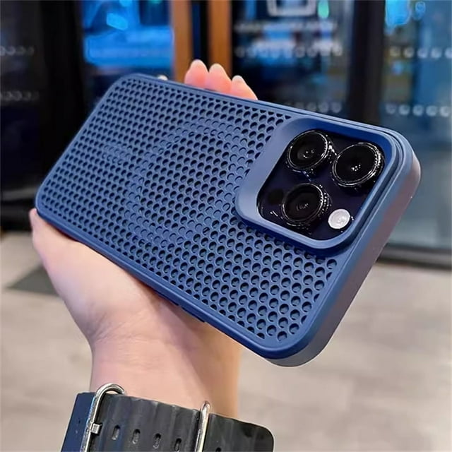 Malla de disipación de calor para Magsafe, funda de carga inalámbrica magnética para iPhone 16 15 14 Plus 13 12 11 Pro Max, funda transpirable