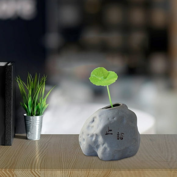 JHGoosa Rustic Ceramic Planter With Personalized Inscription Faux Stone Design Thumbsized Flower Pot