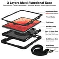 thumbnail image 5 of ELEHOLD 3-Layer Shockproof Case For iPad Pro 11 2022/2021/2020/2018, Rugged Cover with 360° Rotating Kickstand, Wrist Strap, Detachable Shoulder Strap, Pencil Holder, Black, 5 of 7