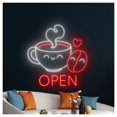 thumbnail image 2 of Letrero De Neón Con Forma De Taza De Café En Forma De Corazón, Luz LED Regulable Para Té, Bebidas, Negocios, Tiendas, Decoración De Pared 50cm, 2 of 7