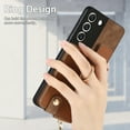 thumbnail image 2 of Mantto Back Case for Samsung Galaxy S22, Flip Wallet Case with Credit Card Slots & Zipper Pocket, 360° Rotation Finger Ring Kickstand Shockproof PU Leather Magnetic Clasp Holder Phone Case,Brown, 2 of 9