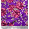 thumbnail image 1 of Soimoi Viscose Chiffon Fabric Leaves & Carnation Floral Printed Craft Fabric by the Yard 42 Inch Wide, 1 of 1