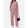 thumbnail image 2 of MOSHU Pajama Sets for Women Casual Two Piece Lounge Sets Soft Long Sleeve Tops and Long Pants Comfy Sleepwear fall Outfits, 2 of 11