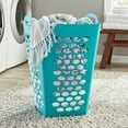 thumbnail image 2 of Mainstays Flexible Plastic Square Laundry Hamper, 3 Pack, Teal, 2 of 5