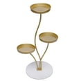 thumbnail image 5 of 3-Tier Metal Plant Stand, Indoor/Outdoor Modern Freestanding Round 3-Pot Flower Plant Holder Rack for Living Room White Gold, 5 of 10