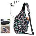 thumbnail image 2 of HAWEE Chest Crossbody Sling Bags Hiking Backpack Chest Sports Travel Daypack for Women, Black + Love Graffiti, 2 of 7