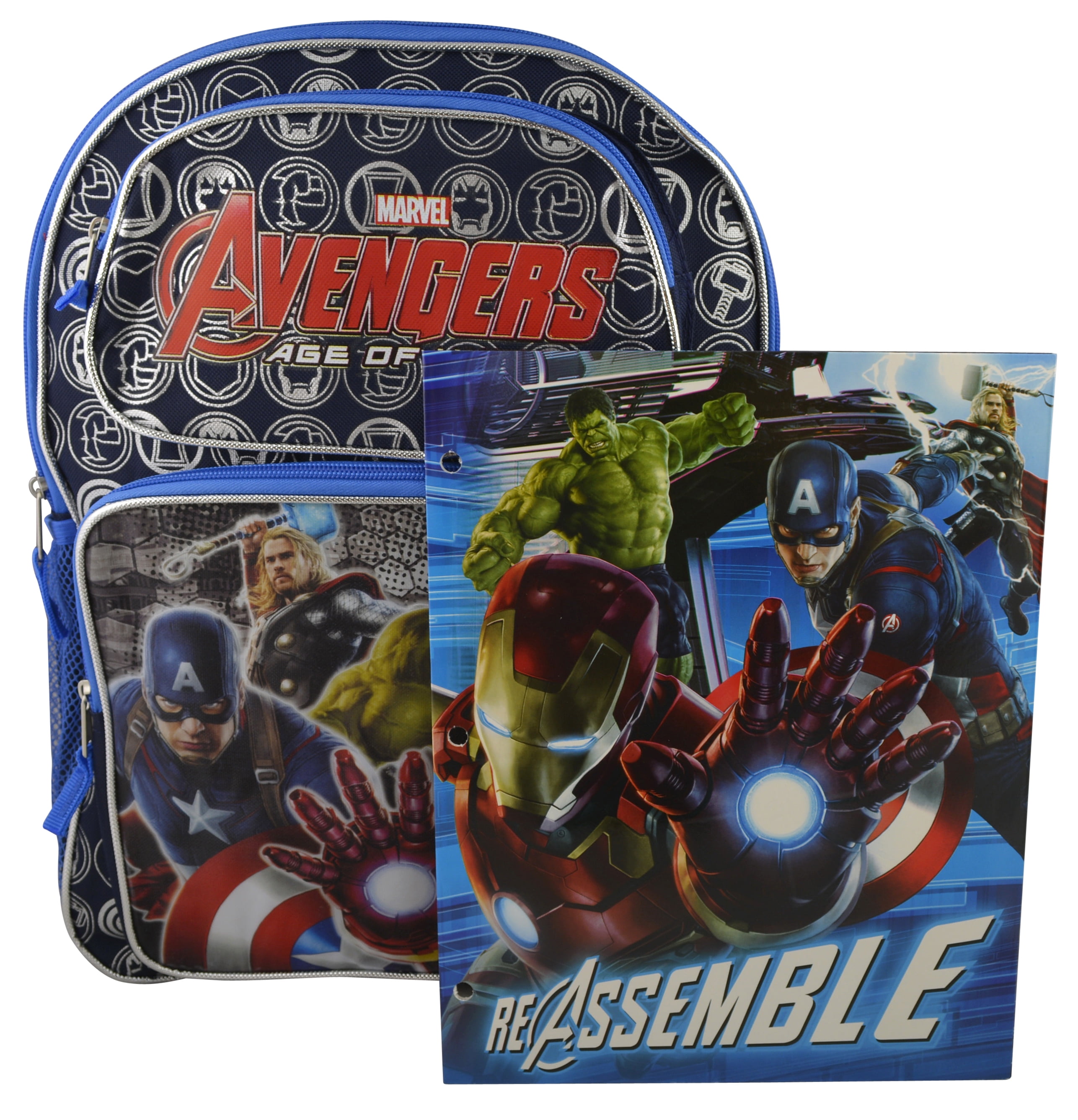 Marvel Avengers Super Hero 16" Deluxe Backpack Bookbag w Bonus Stationery (Folder) by MARVEL