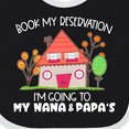thumbnail image 4 of Inktastic Book My Reservation I'm Going to My Nana and Papa's House Boys or Girls Baby Bib, 4 of 4