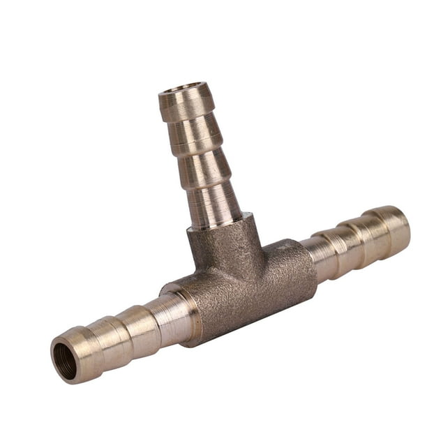Pieza T De Latón Sólido 6 Mm, 8 Mm, 10 Mm, 12 Mm 3 De Manguera De Manguera Para Aire, Agua, Gas, Aceite, Combustible Con Fácil Instalación, Construcción Duradera, Uso