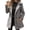 Gray, variant on Women's wool coat, long-sleeved, double-breasted, hooded.