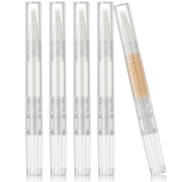 Bolígrafos transparentes de giro, bolígrafos vacíos de aceite para uñas, tubos líquidos para crecimiento de pestañas, aplicadores de envases cosméticos, 5 uds.