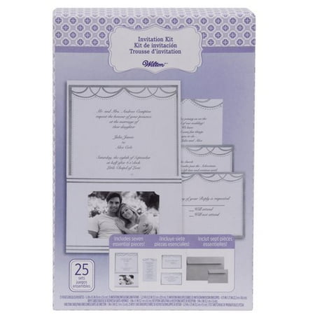 Wilton Silver Photo Pocket Wedding Invitation Kit