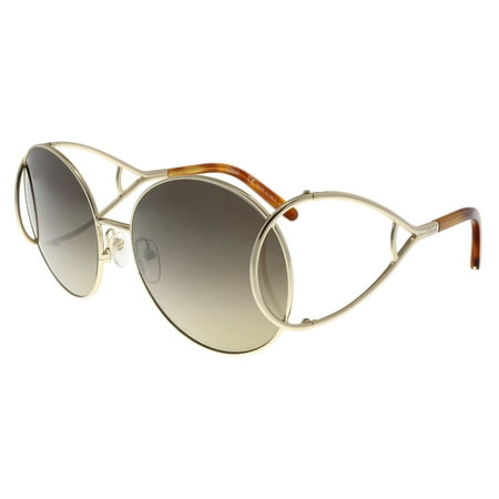 Chloe CE124/S 736 Gold-Blonde Round Sunglasses (Best Color Sunglasses For Blonde Hair)